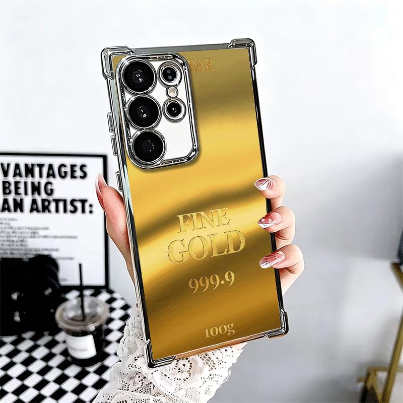 Fine Gold Pattern Printing Plating Phone Case For Samsung Galaxy S24 S25 FE S26 Edge S23 Ultra S22 S21 Plus S20 Anti-Fall Airaba