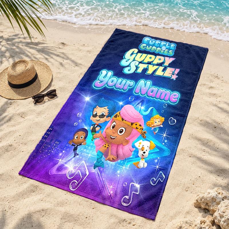 Bubble Guppies Personalisierte Strandtücher dienen auch als Badetücher Sommer-Essential ein Muss für draußen den Strand und den Pool