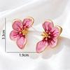 Drip Oil Flower Earrings for Women, Drip Oil Craft Metal Flower Earrings, Suitable for Daily Wear, Weddings, Parties, and Dates
