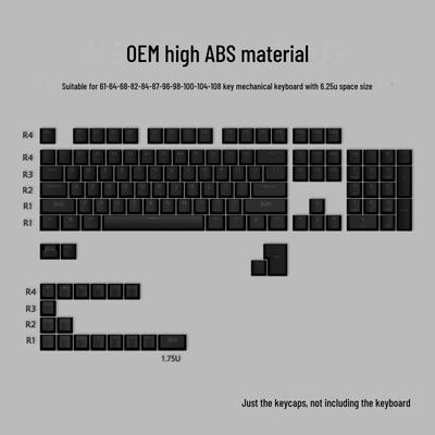 ABS Two-Color Keycaps for Mechanical Keyboards, Light-Transmitting, Compatible with 75, 98, and 108-Key Layouts