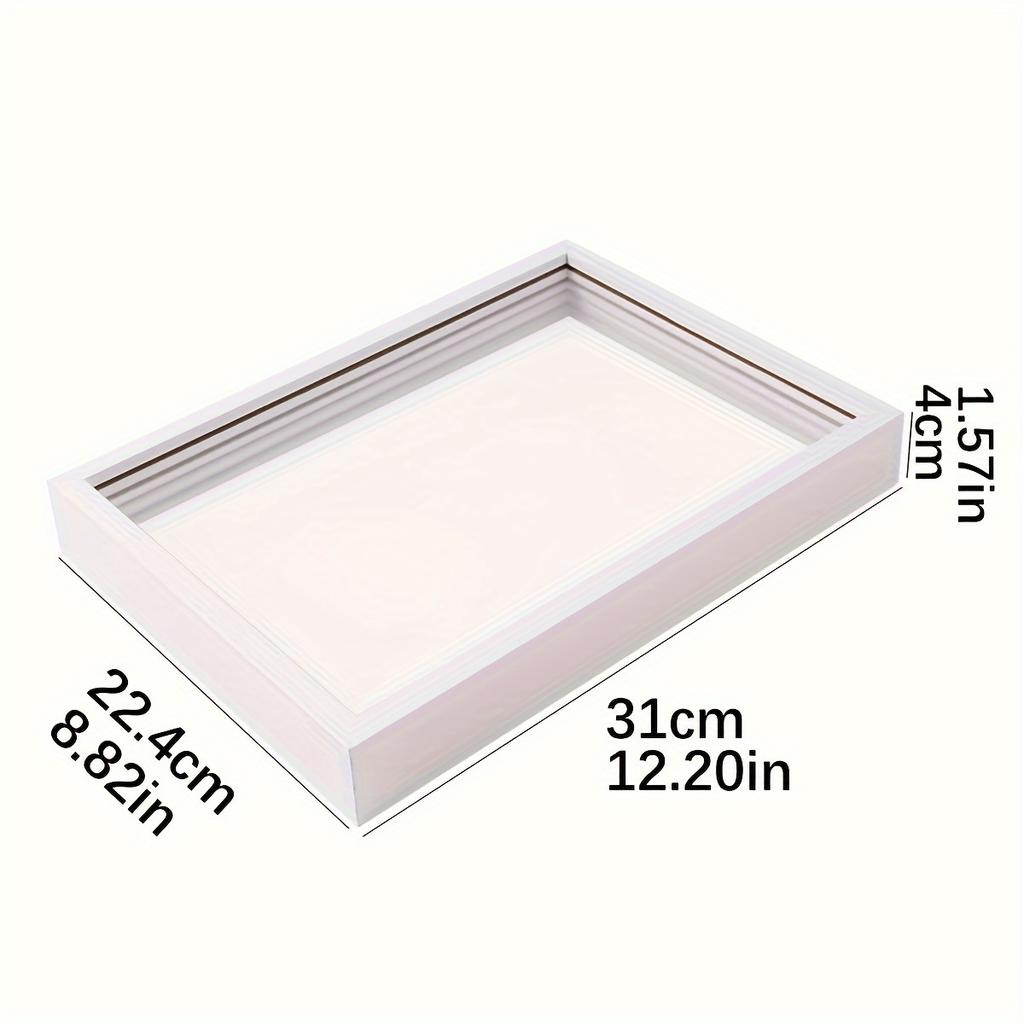 Wooden Shadow Box Display Box Home Decoration with Transparent Four Layer Hand Print Design