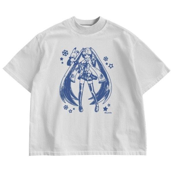 2026 New Hatsune Miku Anime Collaboration Shortsleeved Pure Cotton Tshirt Summer Anime Japanese Style Printed Ins Trendy Top