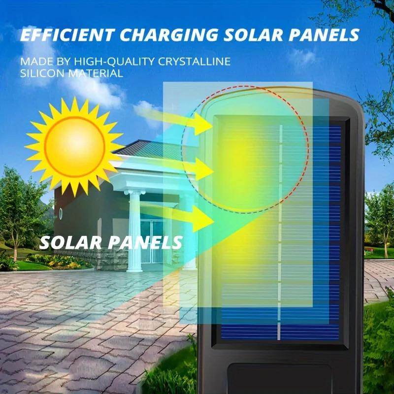 Solar Powered Security Light Motion Activated 3 Lighting Modes Weatherproof Construction for Outdoor Wall Garden Garage Lighting