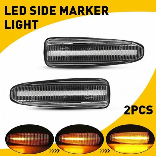 Sequential Amber LED Front Side Marker Lights Fit Mitsubishi Lancer Evo X Mirage