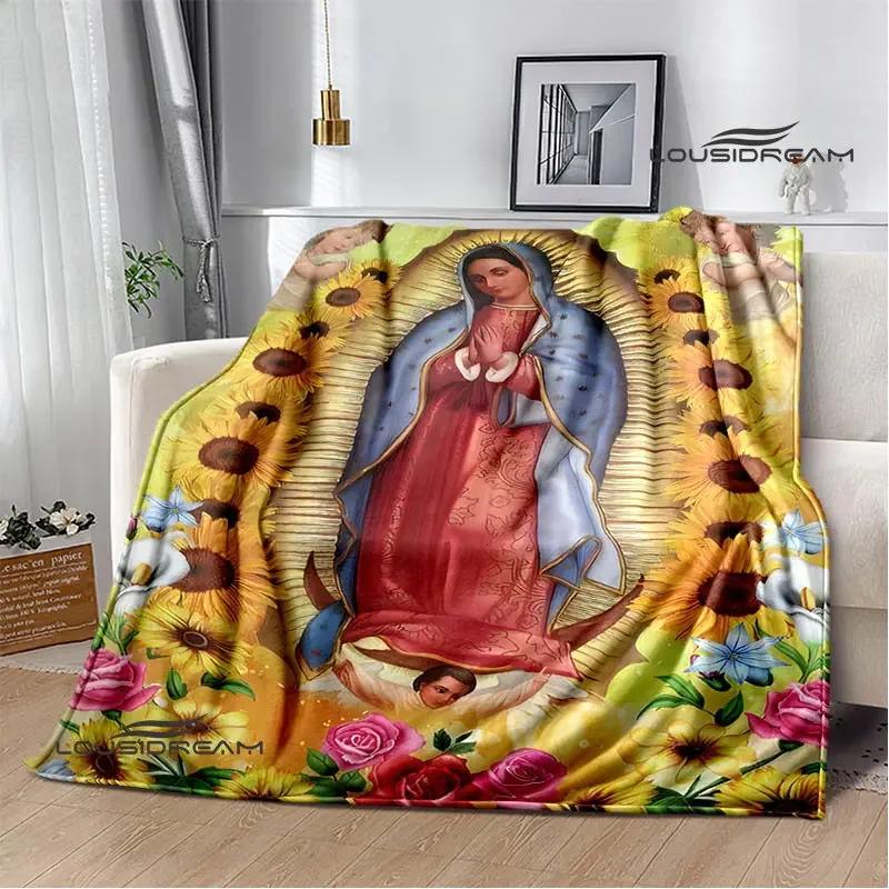 Virgin Mary Faith Print Blanket Flannel Soft Comfort Blanket Home Travel Blanket Kids Warm Blanket picnic blanket birthday gift
