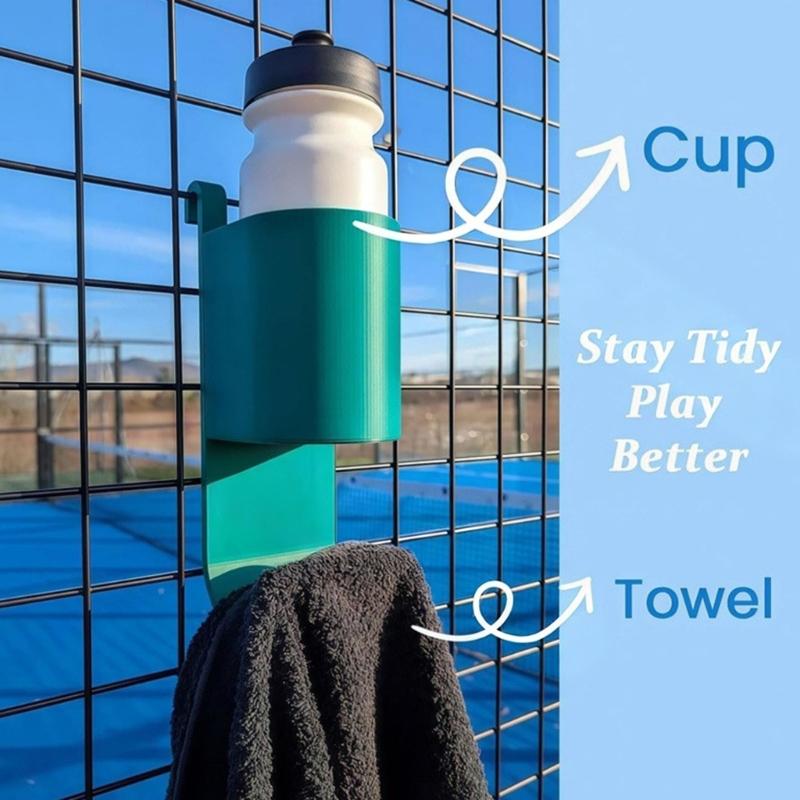 ABS Plastic Convenient Holder For Courts Accessory 18x10x10cm Multiple Color Option Tennis Water Bottle And Towel Rack