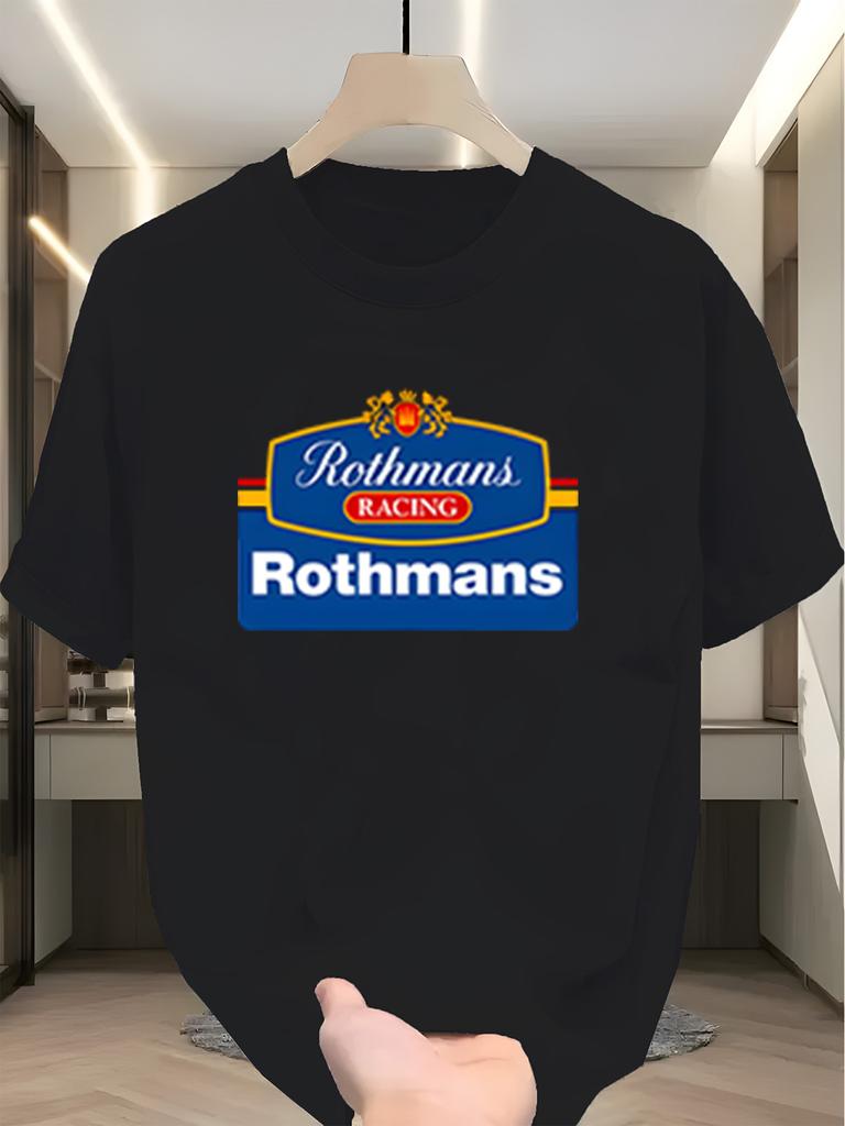 Herren Rothmans Racing Logo T-Shirt - Kurzarm Oberteil mit Racing Branding