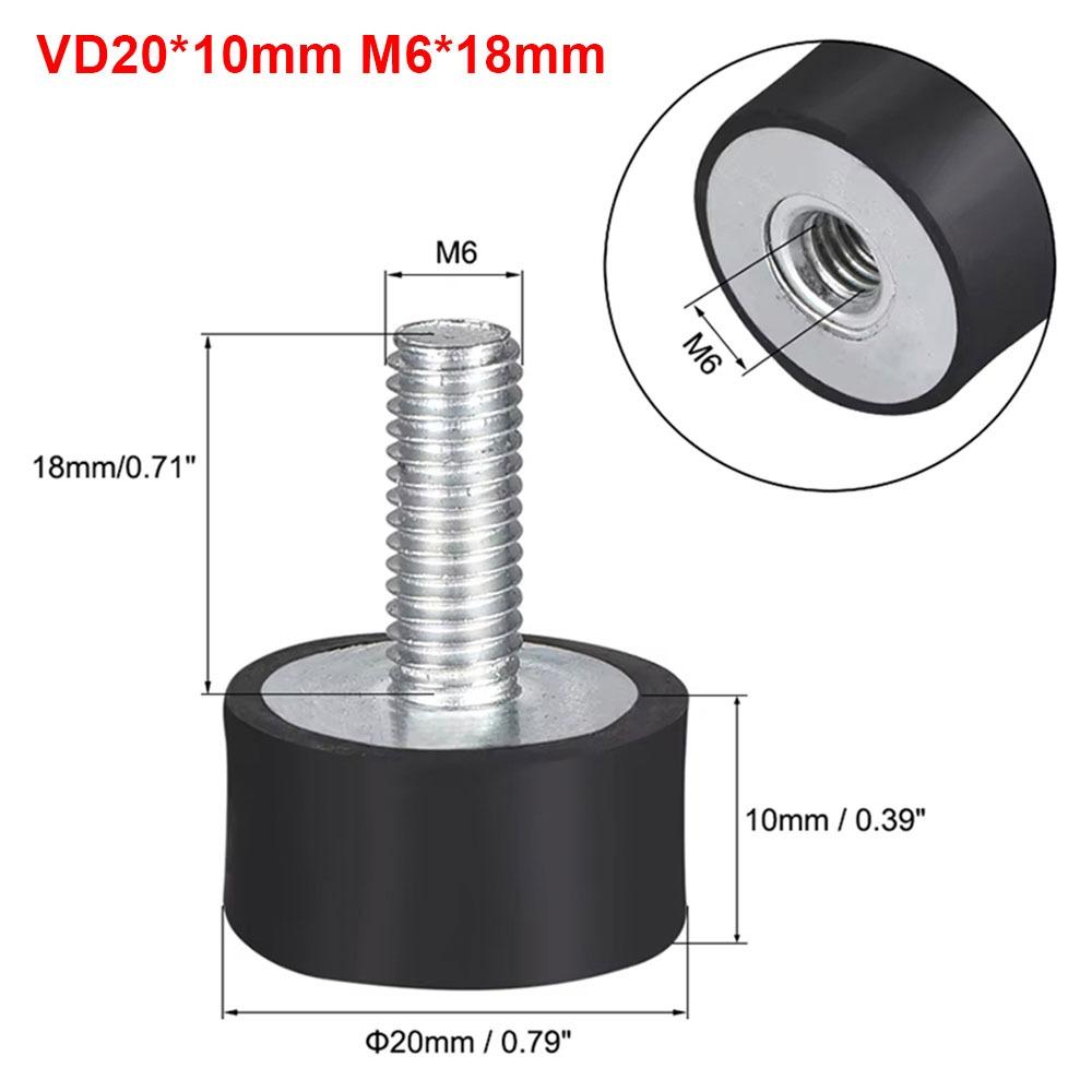 1Pcs Male Thread Rubber Shock Absorber Anti-vibration Damper Mount New Crash Pad  Tool Parts