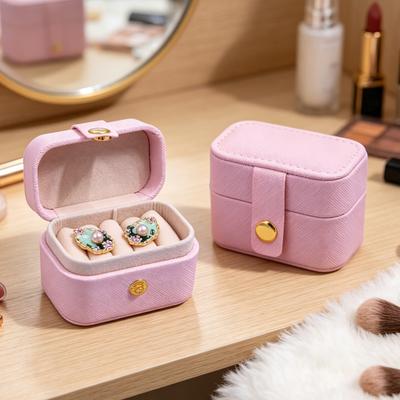PU-Leder Schmuckaufbewahrungsbox, Mini Kompakte Geschenkbox, mit Weichem Kratzfestem Innenleben Schmucketui, für Ringe Ohrringe Halsketten