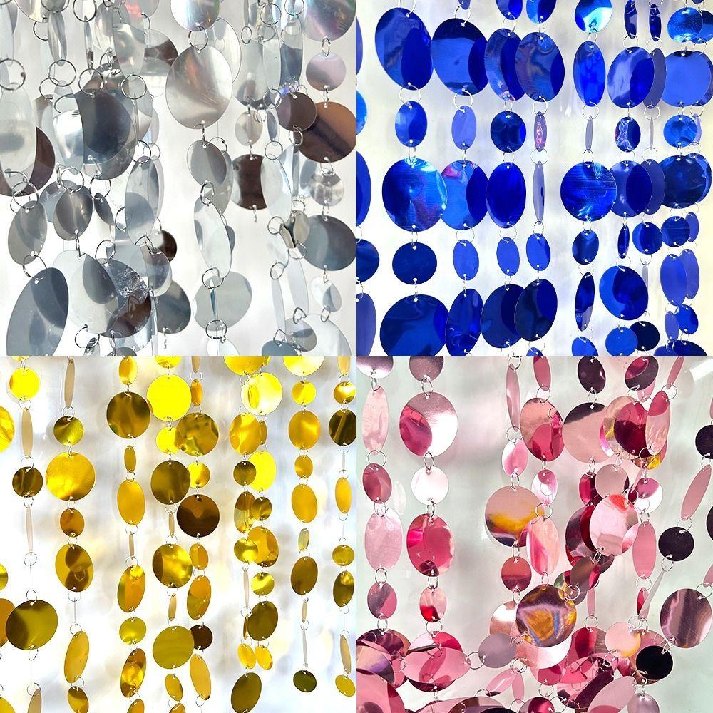 Runde Paillettenform Pailletten Hängende Folienvorhänge 100cm Länge 10 Stück Menge Paillettenperlenketten Kunststoffmaterial