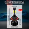 H13 Car LED HeadLight Bulbs Socket H13 High&Low Beam Highlight 360°degree  4 Side COB Chips 12000LM 6500K White