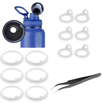 Pack of 13 Set Food Grade Silicone Seal Rings Water Bottle Accessories Spout Lid Gaskets for Home and Outdoor Activity