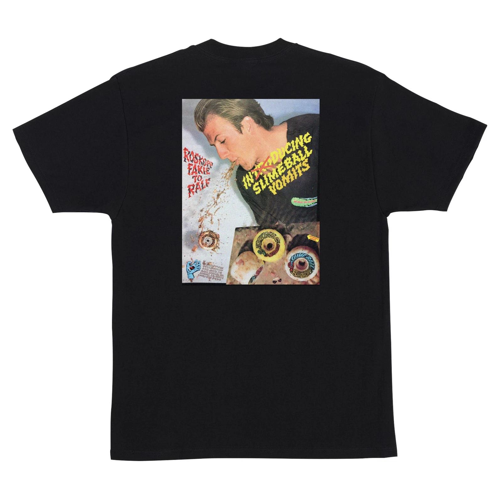 Santa Cruz SLIME BALLS Rob Roskopp FAKIE TO RALF Skateboard T Shirt BLACK XXXXL