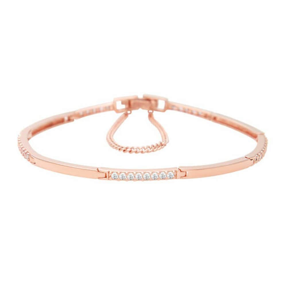 Slimline 14Kgp Curved Bangle Rose Gold Bracelet Jr270