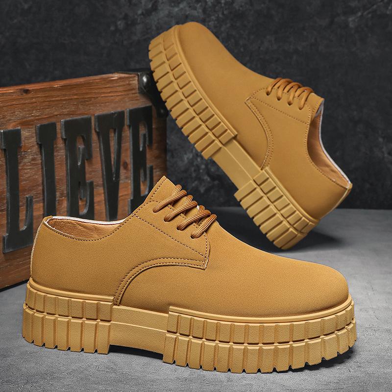 Men's shoes new 2025 spring sports and leisure retro British style trend versatile platform men's tooling shoes