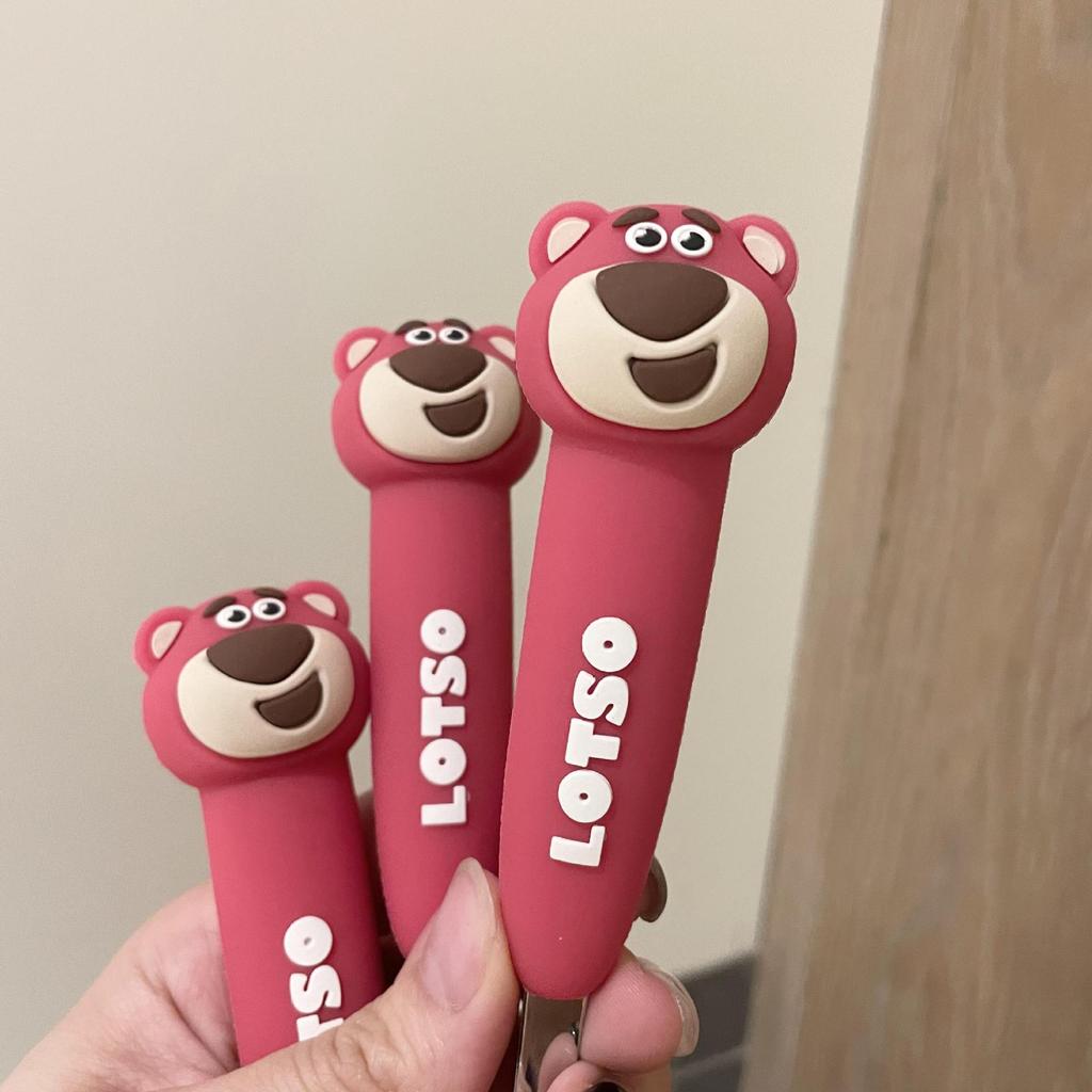 High-value spoon 304 stainless steel spoon Children's fork set Cute strawberry bear household baby eating spoon