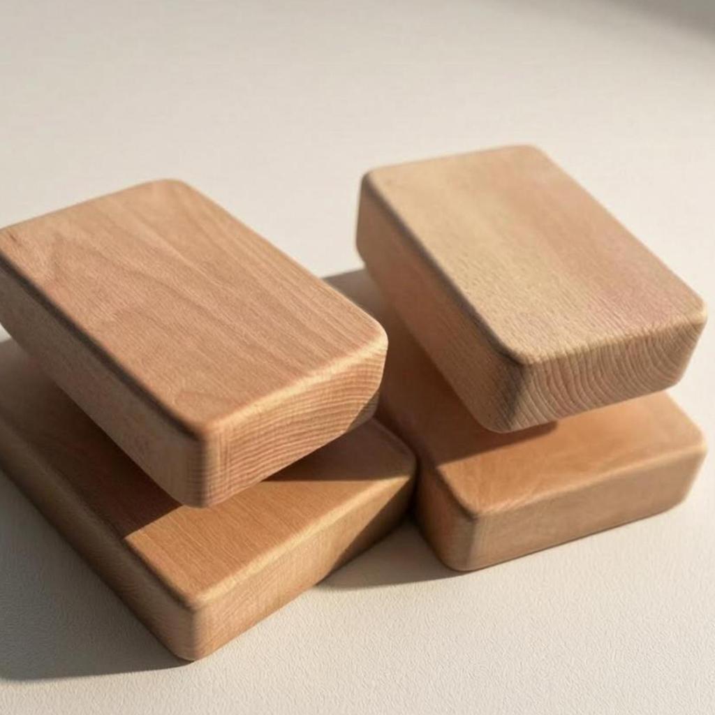 Beech Wood Exercise Blocks Sanded Finish Wooden Thick