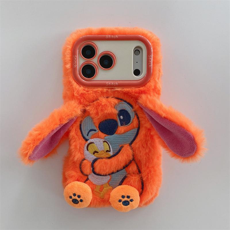 Cartoon Stitch Design Shockproof TPU Phone Cover with Stand Function for -Cute Ears