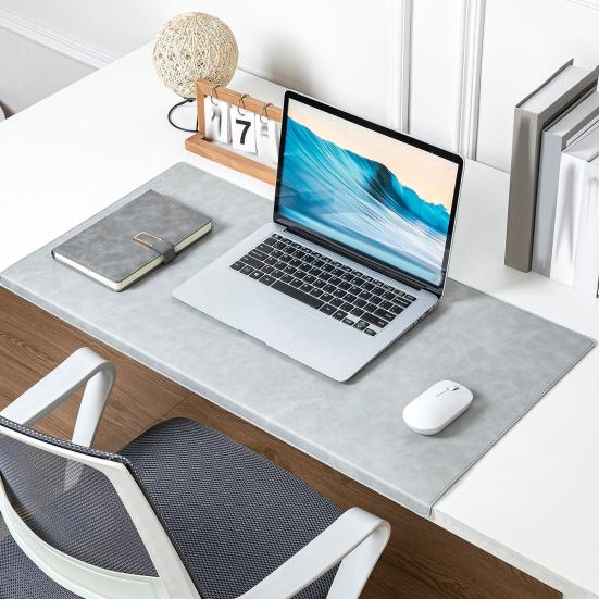 Großes Schreibtischunterlage aus Kunstleder, Wasserdichte Erweiterte Gaming-Mauspad Schreibtischschutz, Rutschfeste Tastatur-Mauspad Schreibunterlage für Büro Zuhause