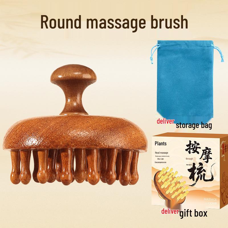 Premium Sandalwood Scalp Massage & Meridian Therapy Comb - Versatile Wooden Comb for Full-Body Use