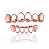 European Six-Tooth & Four-Tooth Hollow Fangs with Flat Teeth Hip Hop Grill Set