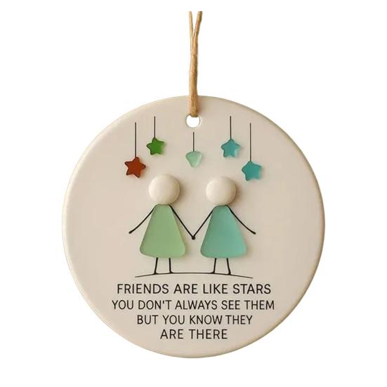 Christmas Pendant To Our Friends Letter Pattern Festive Atmosphere Hanging Decoration Living Room Bedroom Garden Decor