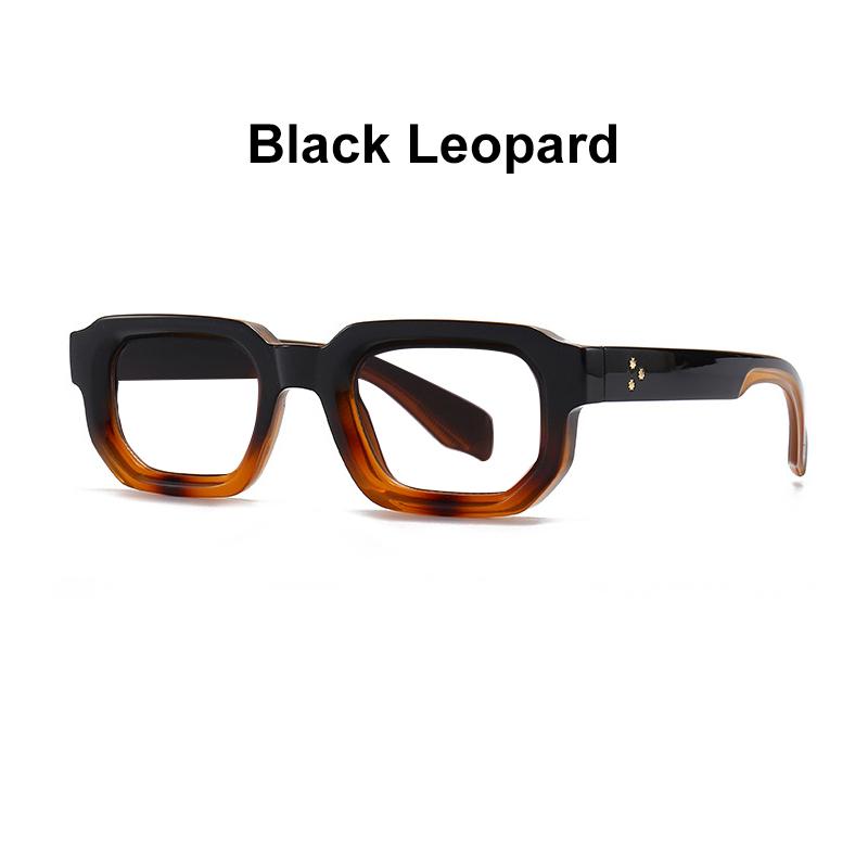 Brand Black Square Men's Glasses Frame Optical Anti Blue Light Reading Eyeglasses Retro Small Rivets Men's Presbyopia Glasses