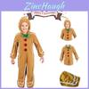 Adorable Christmas Gingerbread Man Kids Costume Cosplay Bodysuit