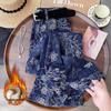 Winter 2026 High-Waisted Blue Chic Retro Embroidered Jeans - Plus Velvet Thickened Straight Leg Pants