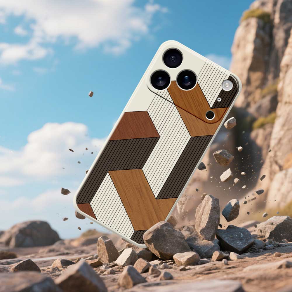 Geometric Wooden Phone Cases For iPhone 17 Pro Max 17 Air 16 15 14 13 12 11 Pro Max XS Max 7 8 Plus 16e 16 Plus TPU Cover Coque