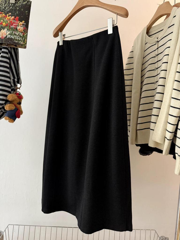 Korean Style Retro High Waist Wool Blend Tulip Skirt - Mid-Length, Thickened for Winter