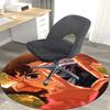 1pc Anime Demon Slayer Design Round Carpet - Office Chair Mat, Non-Slip Rug for Home Decor, Living Room, Bedroom, Game Room, Festival Gift, Universal