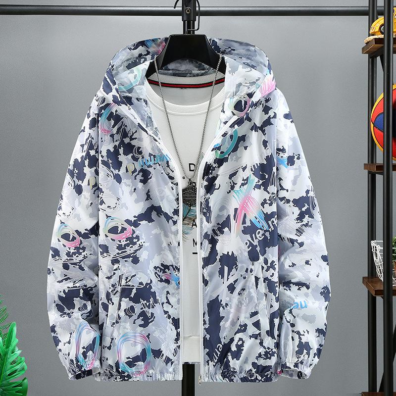 

Men s Loose Fit Ultra-Thin Quick-Dry Sun Protection Jacket Breathable Casual Outerwear Summer Trend Camouflage Light Coat 4XL