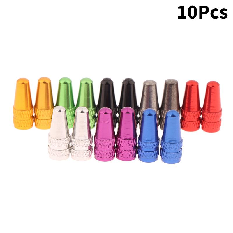 10 Peças Liga de Alumínio Tampa da Válvula Presta de Pneu Bicicleta de Estrada Protetor Coberto Bicicleta de Estrada Pneu à Prova de Pó Válvula Presta de Bicicleta