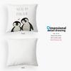 Voatok You're My Penguin Decorative Throw Pillow Case, 18 x 18 inch Penguin Decorations Home Decor Cushion Cover, Long Distance Relationship Gifts,