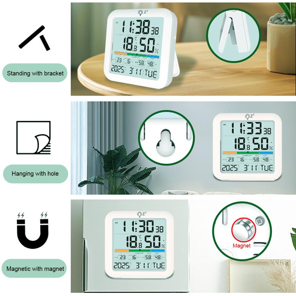 

Multifunctional Hygrometer Wireless Thermometer Sensor Easy To Read LCD Digital Magnetic Clock for Humidity Gauge Meter Sensor China Mainland