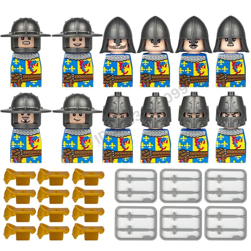 Medieval Military Building Blocks Roman Officer Soldier Knight Imperial Army Head Of State Elf Hunter Lion King War Horse Brick