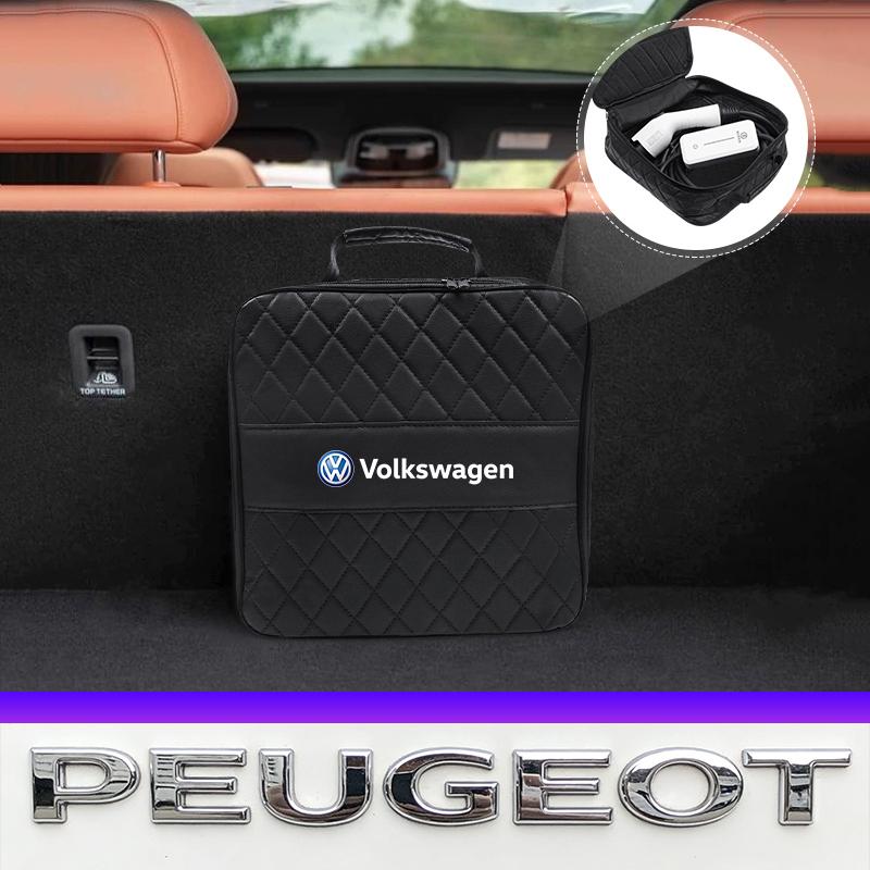 Car Charging Gun Storage Bag Electric Charger Gun Organizer Valve Cap For VW Golf Amarok T5 Phaeton Teramont ID3 Tiguan T-Cross wsdm9