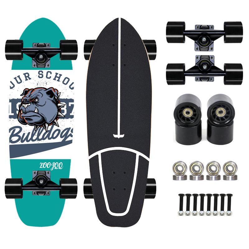 Thailand Maple Big Fish Board Single Upturned Skateboard Walking Board Land Surfboard Brush Street Board Four