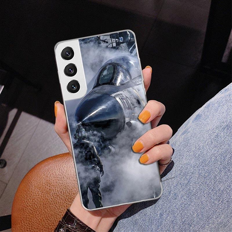 Military Aircraft Warship Fighter Phone Case For Samsung Galaxy S24 S25 Edge S26 Ultra S23 S22 S21 Plus S20 FE + Personalized Pr