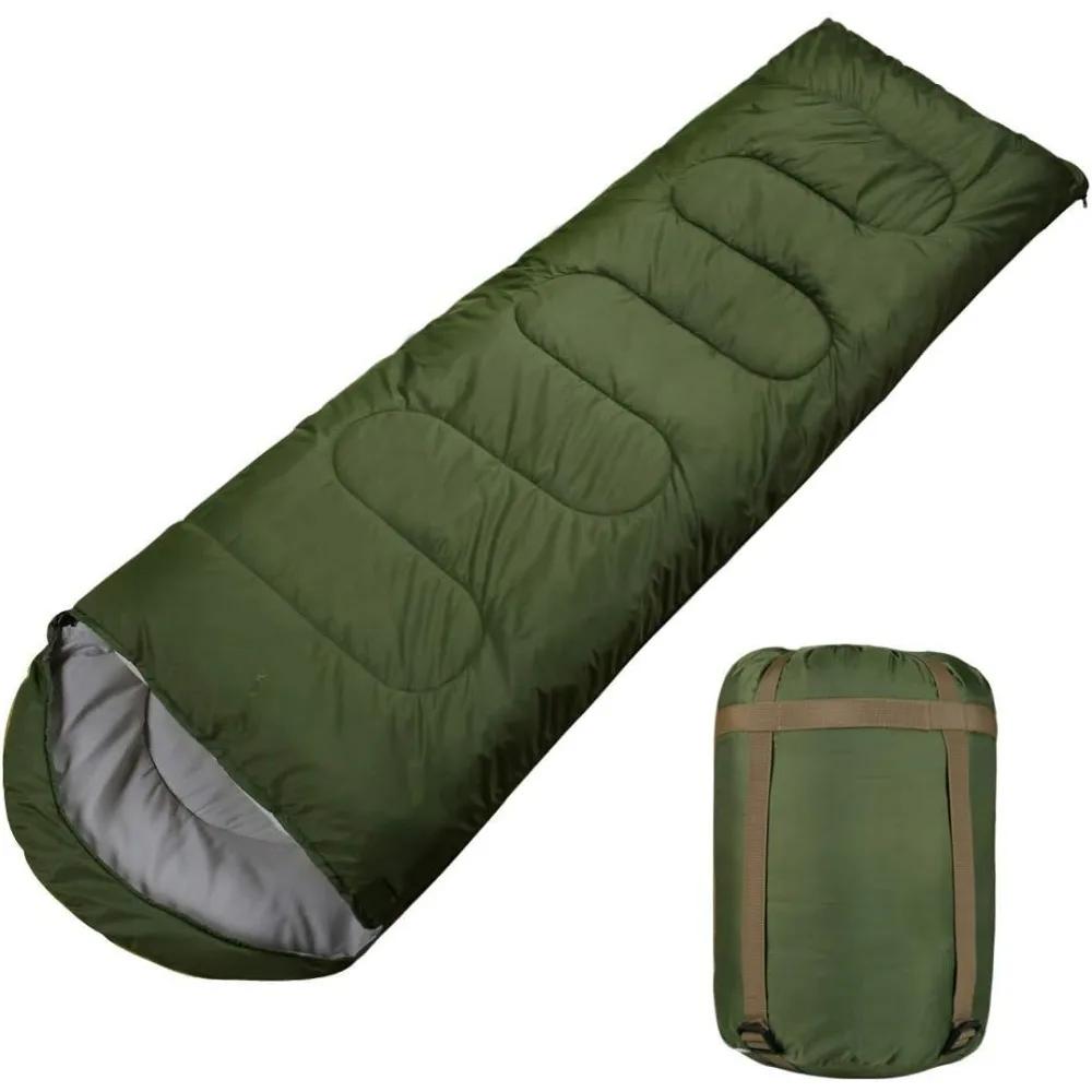 Sleeping Bag with Compression Sack 4Seasons Warm Cold Weather Lightweight for Adults Kids OutdoorCamping Waterproof Sleeping Bag