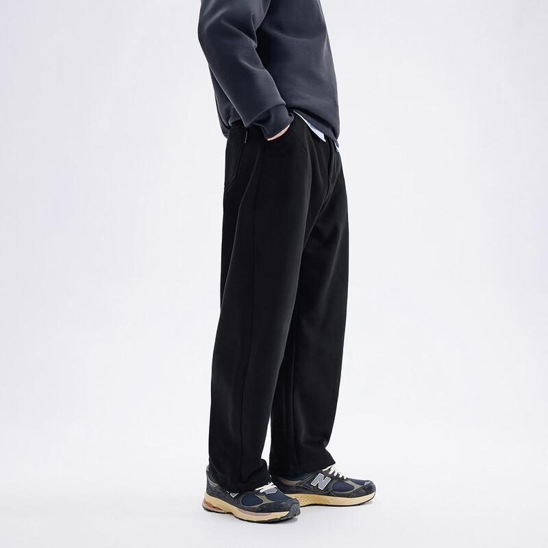 NVG·YOUNG Men's Fleece Lined Drawstring Curved Leg Sweatpants