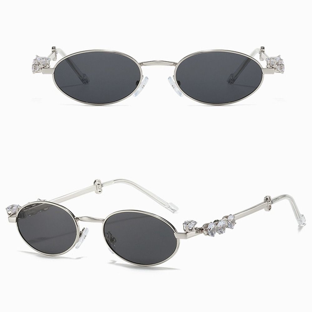INS Rhinestone Sunglasses Y2k Anti-Blue Light Spectacles Convenient Retro Frame Eyewear  Unisex