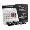 2025 Racing Calendar with Car Stand Desktop Calendar Home Office Schedule Planner for Motorsport Fans Racing Enthusiasts