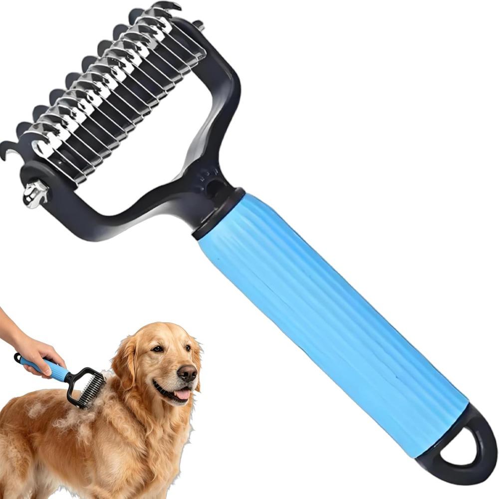 Double-sided pet grooming brush – double-sided brush, undercoat rake, pet hair removal brush