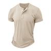 Erkek Düz Renk Henley Gömlek Kısa Kollu Rahat Temel Tee Yaz 3 Düğmeli Henley Erkekler için Hafif Moda Tişörtler Konfor Slim Fit Tee Tops