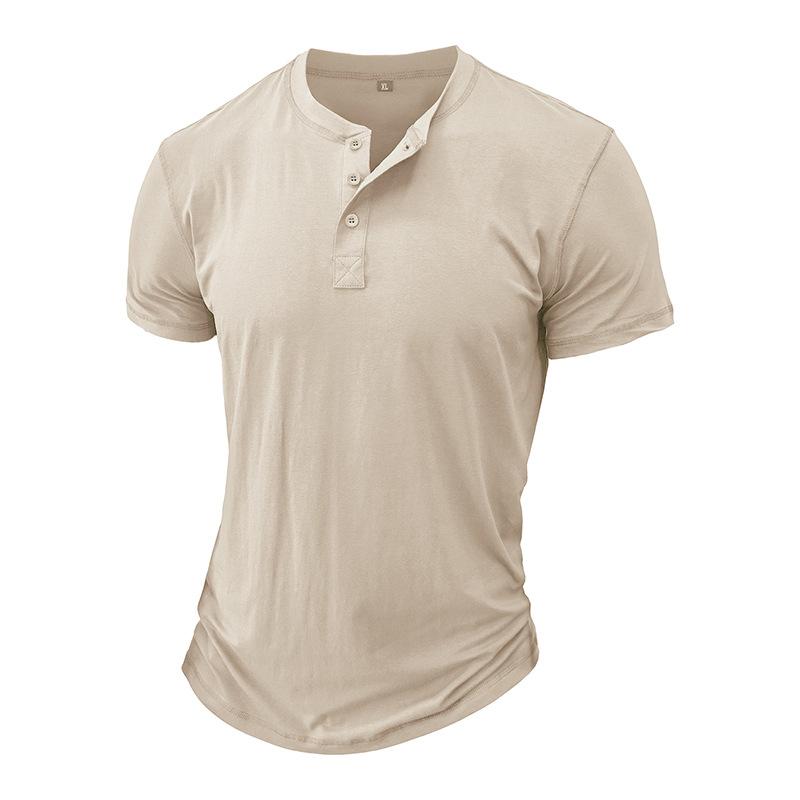 Erkek Düz Renk Henley Gömlek Kısa Kollu Rahat Temel Tee Yaz 3 Düğmeli Henley Erkekler için Hafif Moda Tişörtler Konfor Slim Fit Tee Tops
