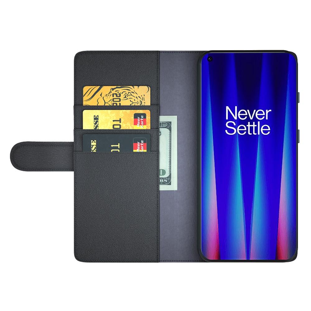 

For OnePlus Nord CE 2 5G Drop Proof Wallet Case Split Leather Genuine Leather Folio Flip Stand Cover Black