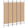 5 Piece Room Divider Beige 200 X 220 Cm Fabric