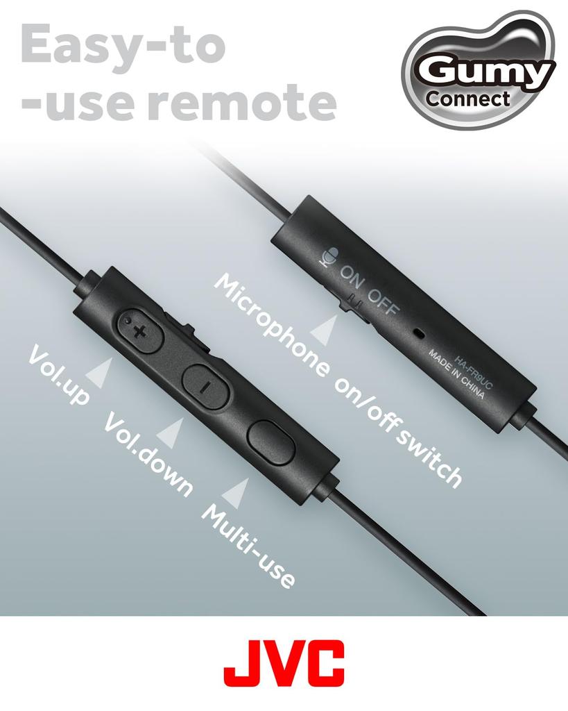 Bulk JVC Kenwood Wired Earphones with USB Black Purchase HA-FR9UC-B Microphone, Type-C In-Ear, Type-C, 1.2m, (HA-FR9UC)
